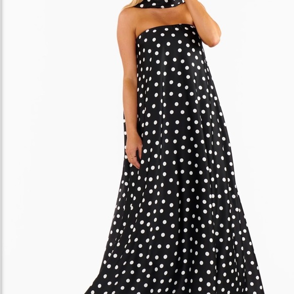 Show Me Your MuMu Tinsley Strapless Black and White Polka Dot Dress - Picture 6 of 8